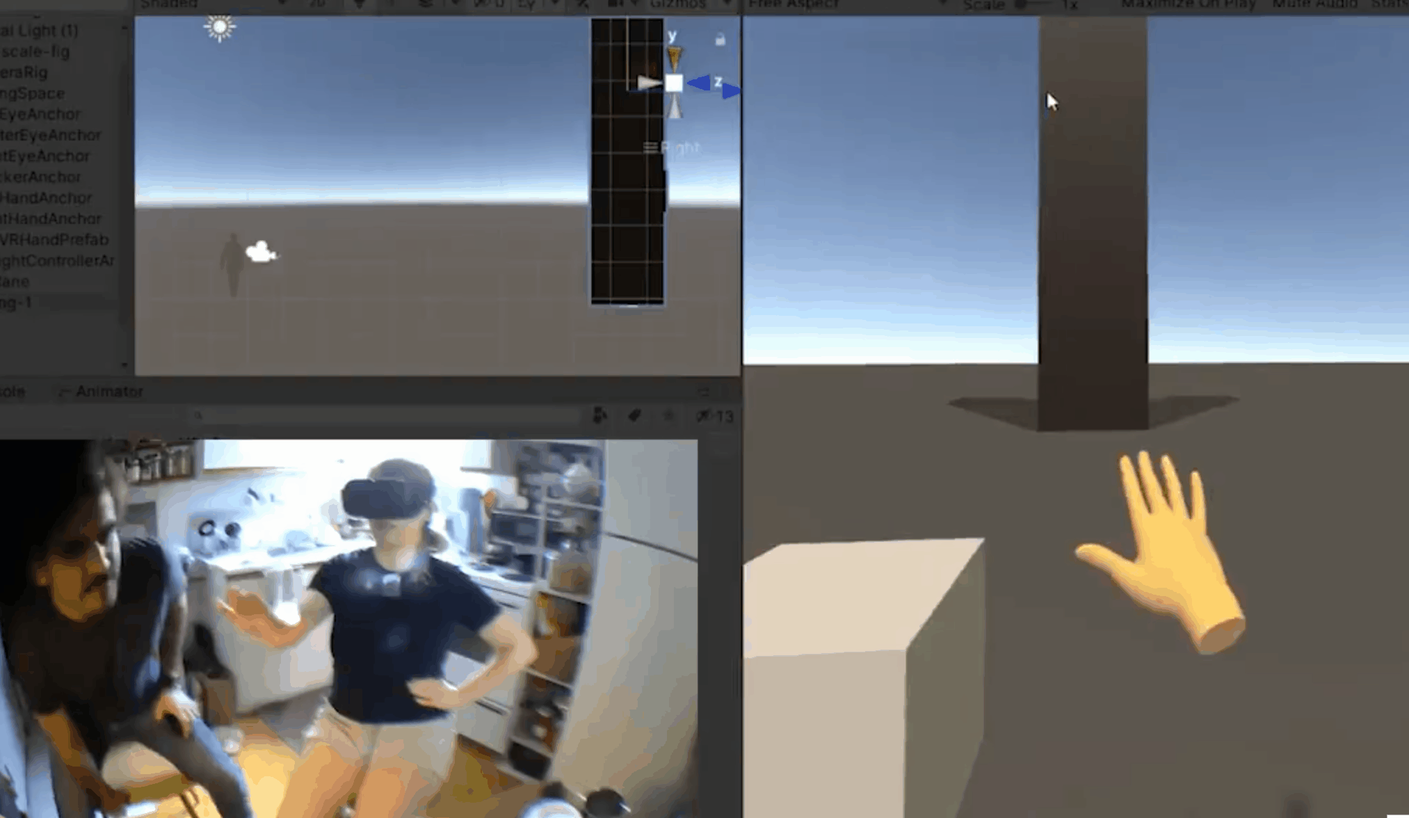Footage of Playtesting VR Hand Interaction